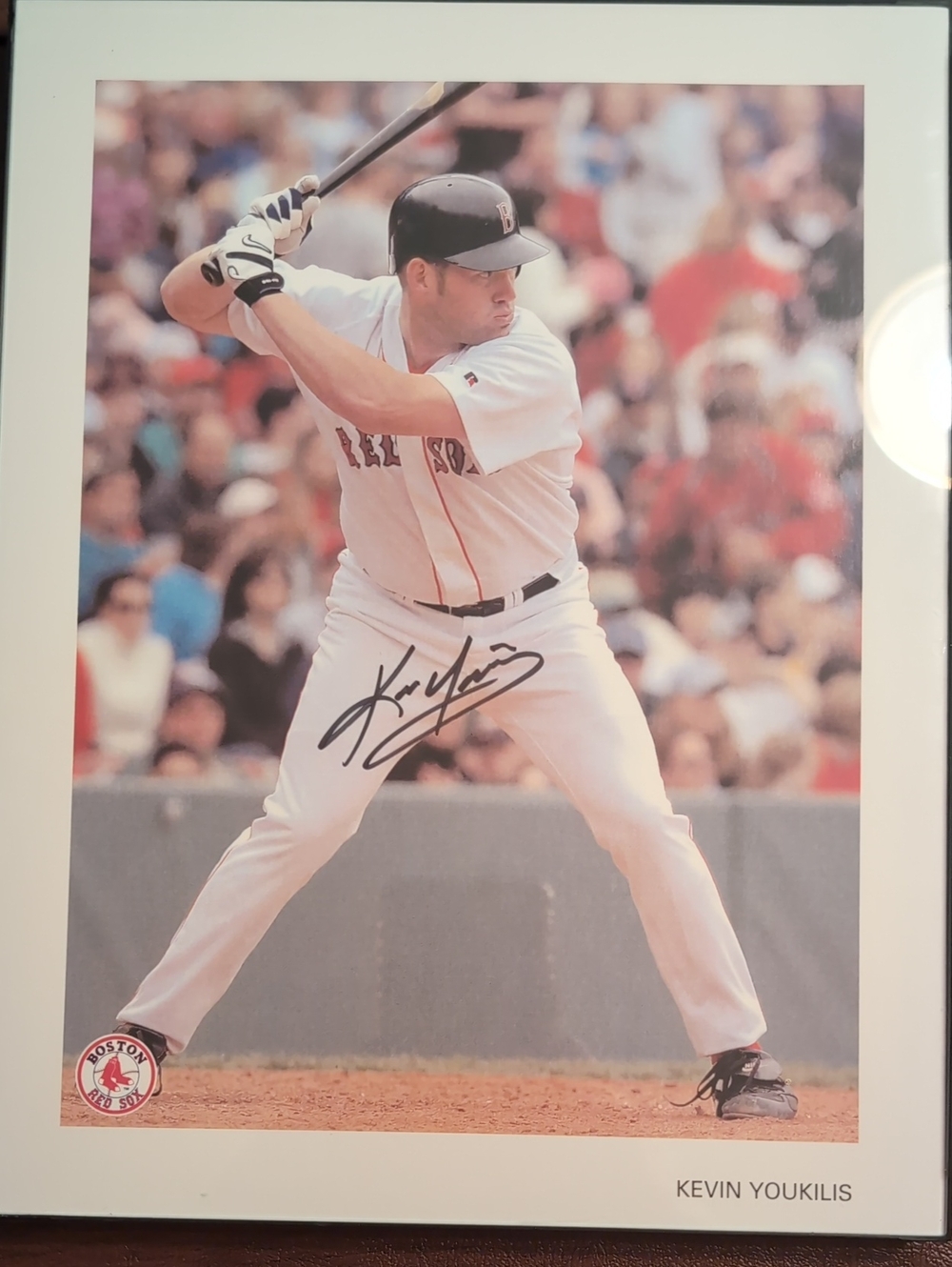 Kevin Youkilis Boston Red Sox Signed  8 X 10 Framed Photo -